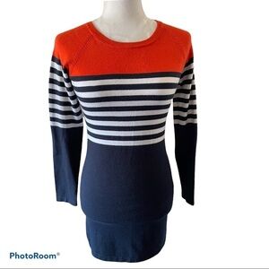 525 America striped knit sweater dress XS